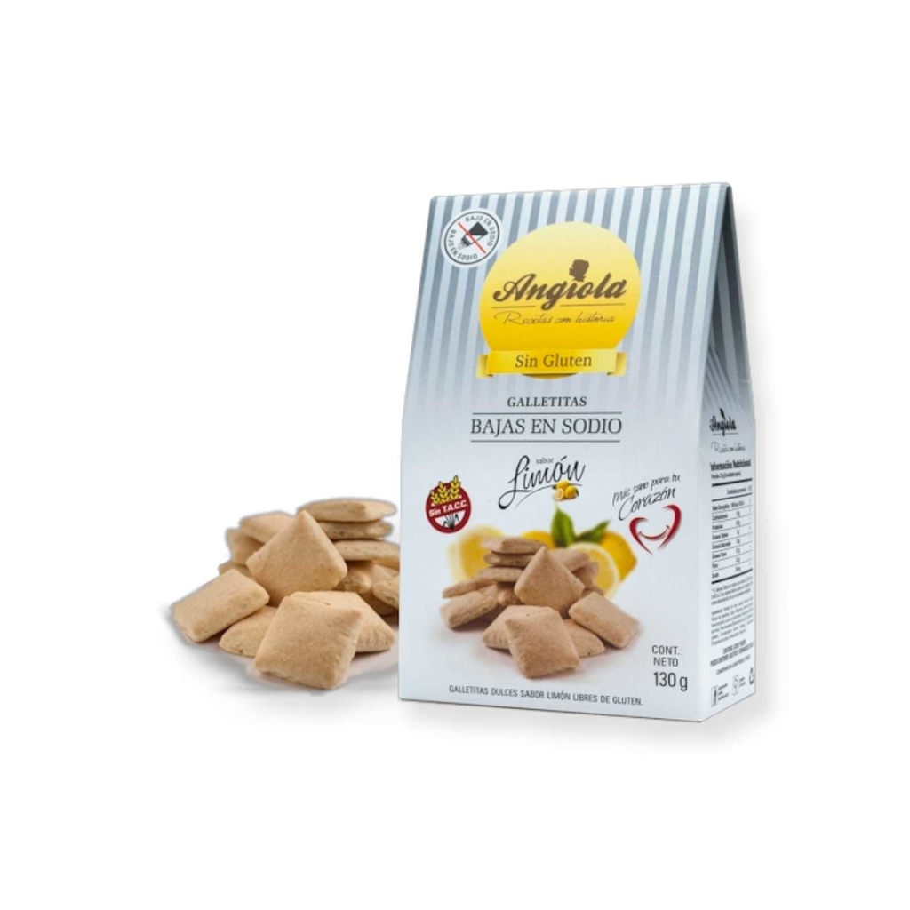 GALLETAS DE LIMON BAJA EN SODIO X 130 GR ANGIOLA