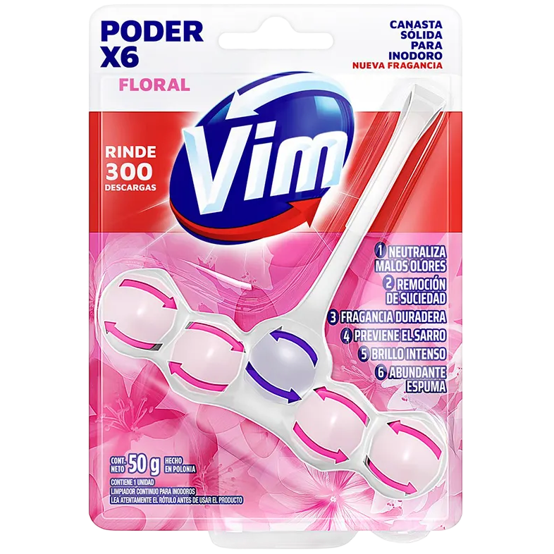 Canasta solida inodoro x6 floral Vim