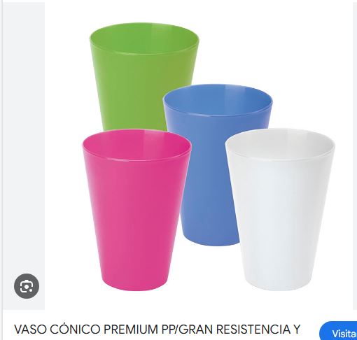 Vaso conico azul celeste blanco fuccia violeta