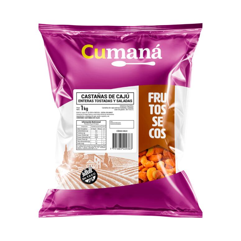 CASTAÑAS DE CAJU SALADAS X KG CUMANA