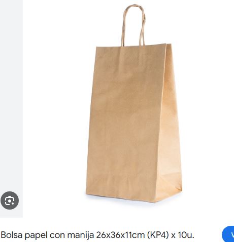 BOLSA KRAFT CON MANIJA KP4 26x12,5x36 cm