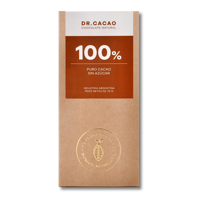 BARRA 100% CACAO S/AZUCAR X 50 GRS DR. CACAO