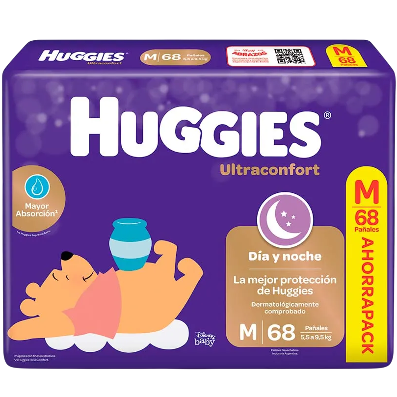 Pañal baby M 68u ultraconfort Huggies (2)