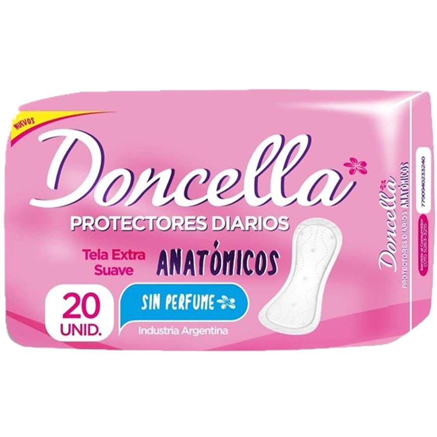 Protectores diarios 20u anatomicos s/ perfume Doncella (30)