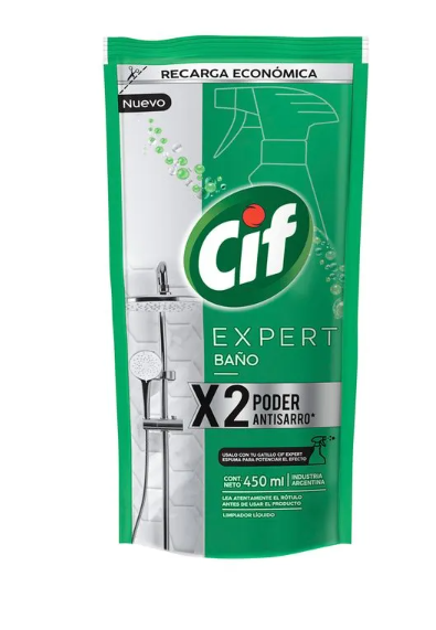 CIF LIMPIADOR LIQUIDO DOYPACK REPUESTO EXPERT BAÑO 450 ML