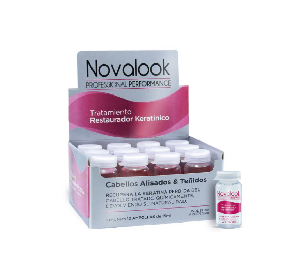 ampolla Novalook 10ml para cabellos dañado keratina vegetal