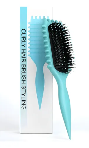 cepillo para rulos con punta color verde