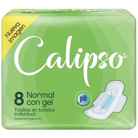 Toallitas femeninas 8u normal c/ alas Calipso (50)