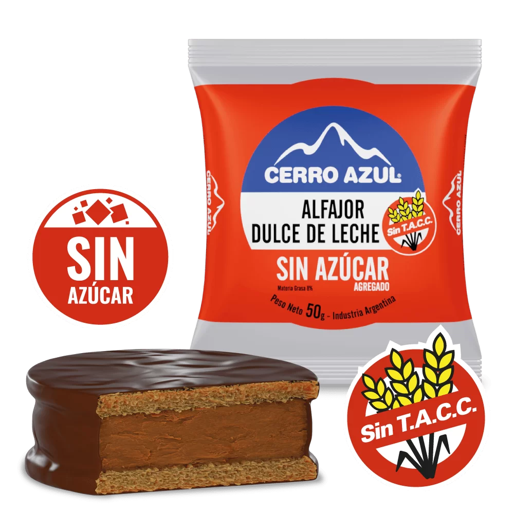 ALF. S/AZUCAR DE DULCE LECHE C/BAÑO CERRO AZUL