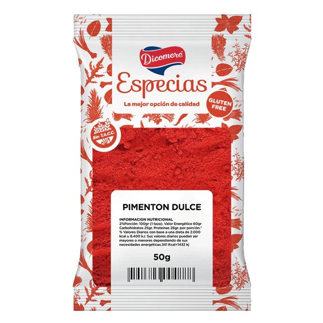 PIMENTON DULCE EN SOBRES X 50 GRS DICOMERE