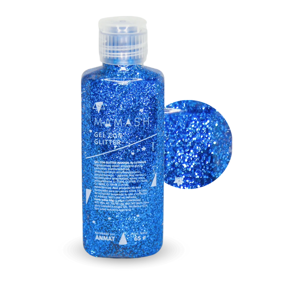 Gel Con Glitter 20gr Para Rostro cuerpo Maquillaje azul