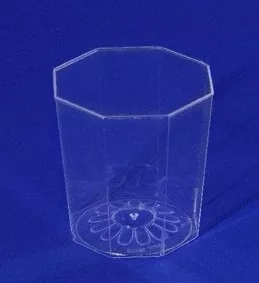 VASO RIGIDO OCTOGONAL AZUL-CRISTAL