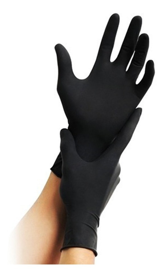 GUANTES DE NITRILO TALLE S NEGRO