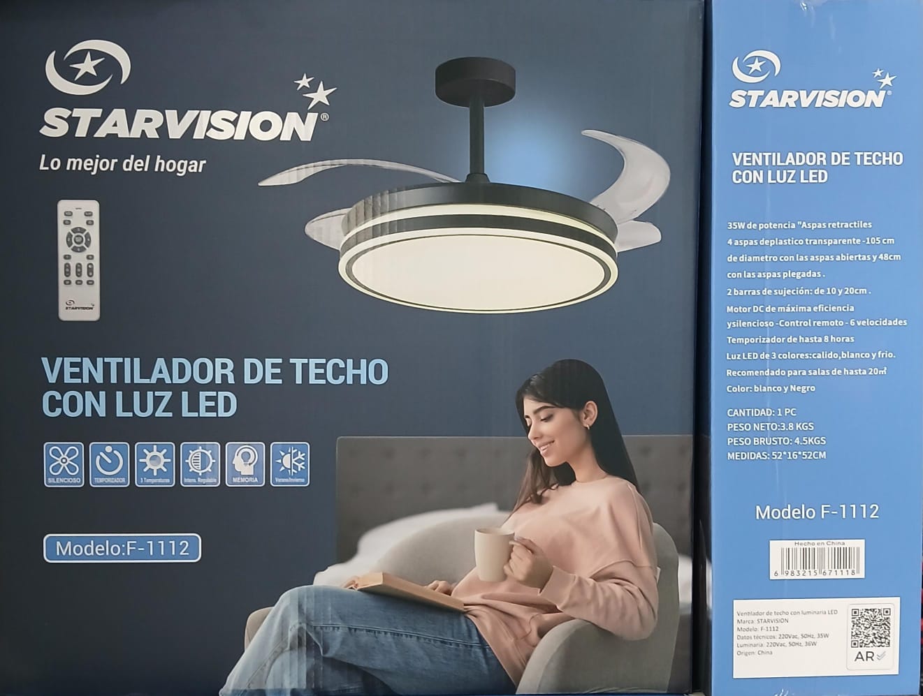 Ventilador de Techo Retractil F1112 - STARVISION
