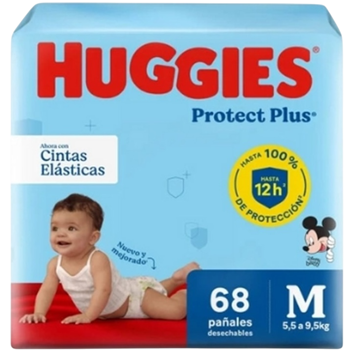 Pañal baby M 68u protect plus Huggies (2)