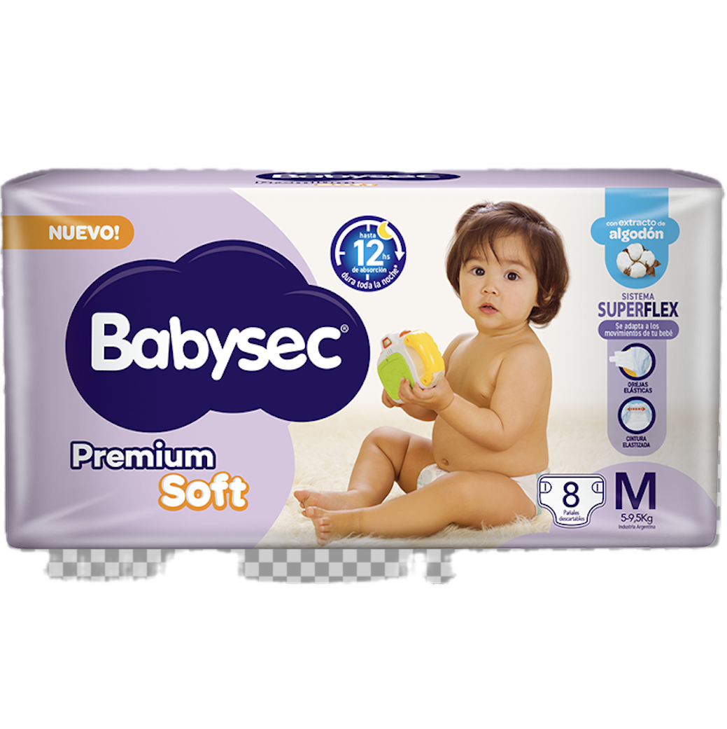 Pañal baby M 8u premium soft Babysec (20)