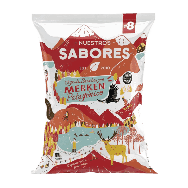 CHIPS DE BATATA MERKEN x 80g NUESTROS SABORES