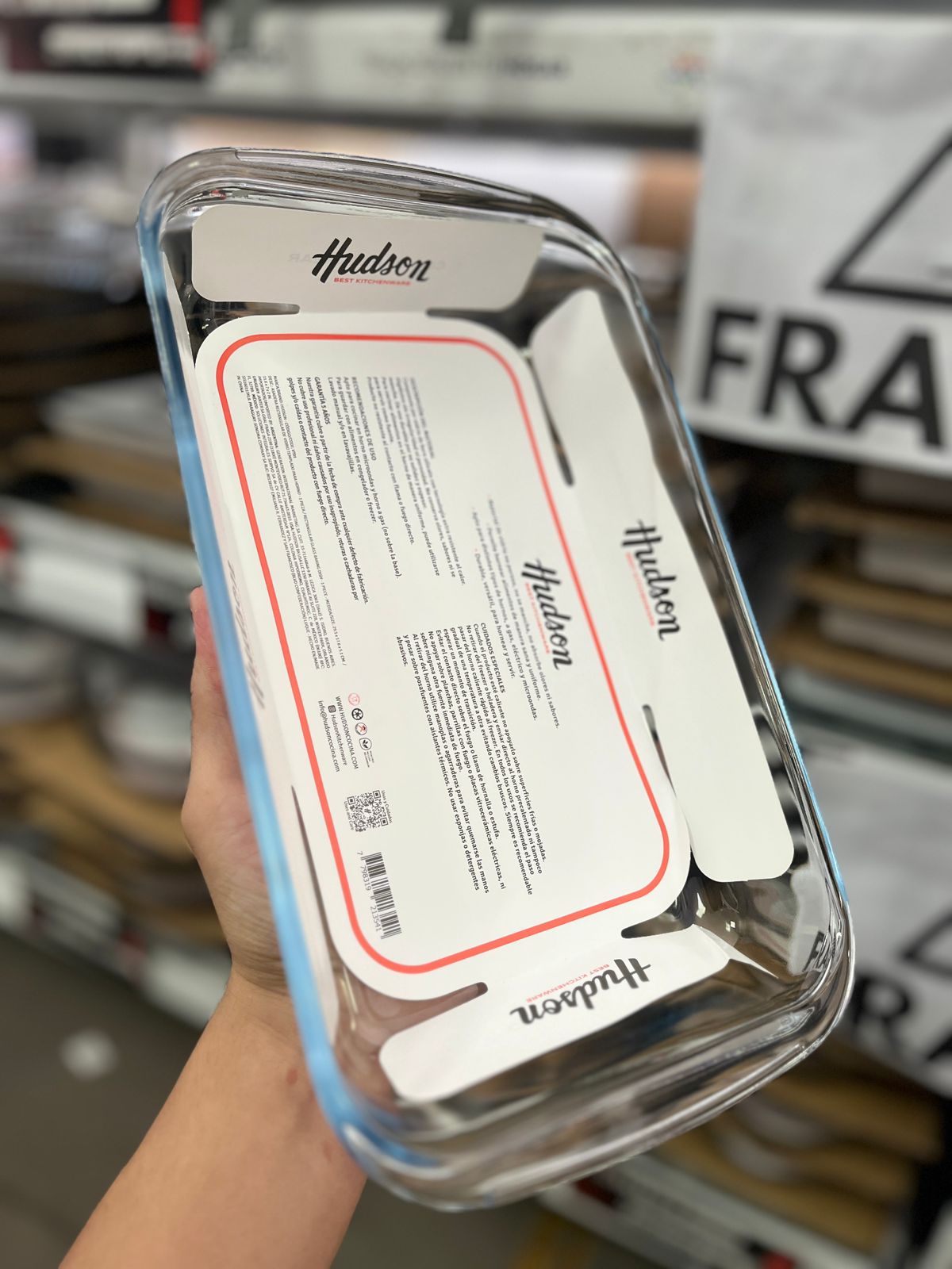 Asadera Rectangular de Vidrio 30cm - HUDSON