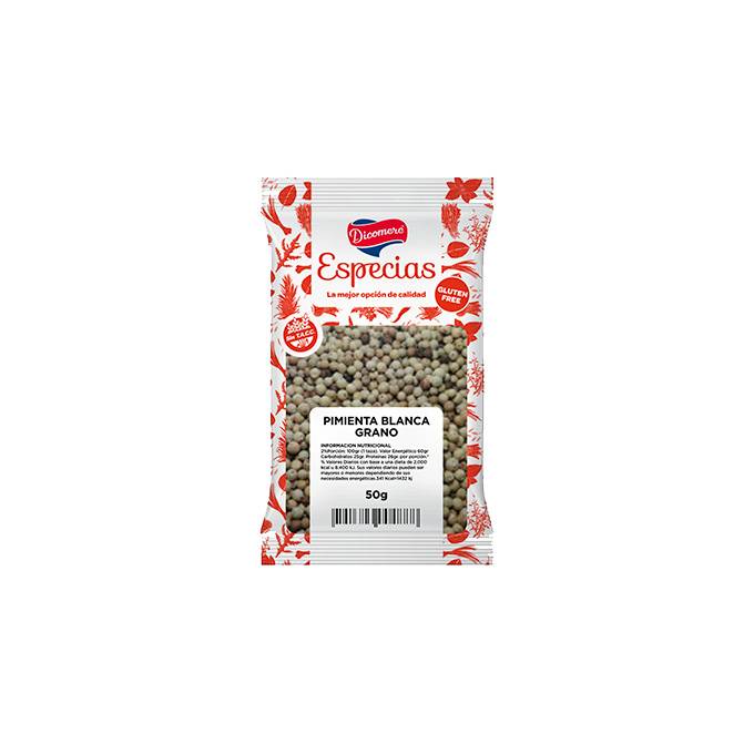 PIMIENTA BLANCA EN GRANO EN SOBRES S/TACC X 50 GRS DICOMERE