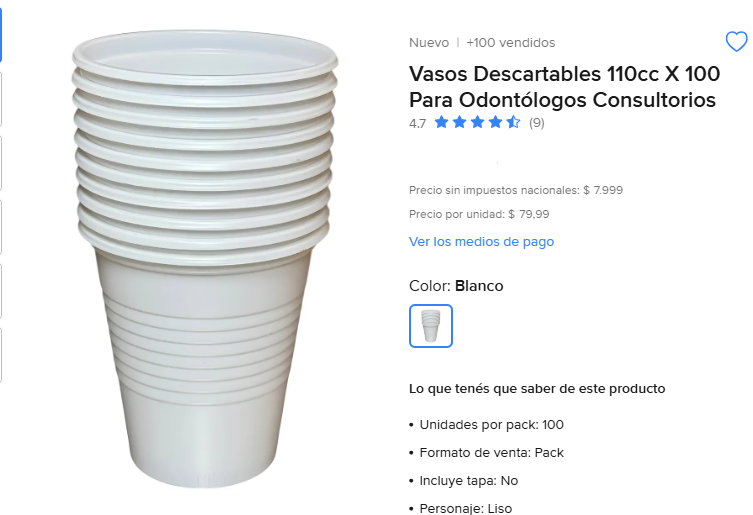 vaso plast 110cc plastivas reforzado 100u blancos