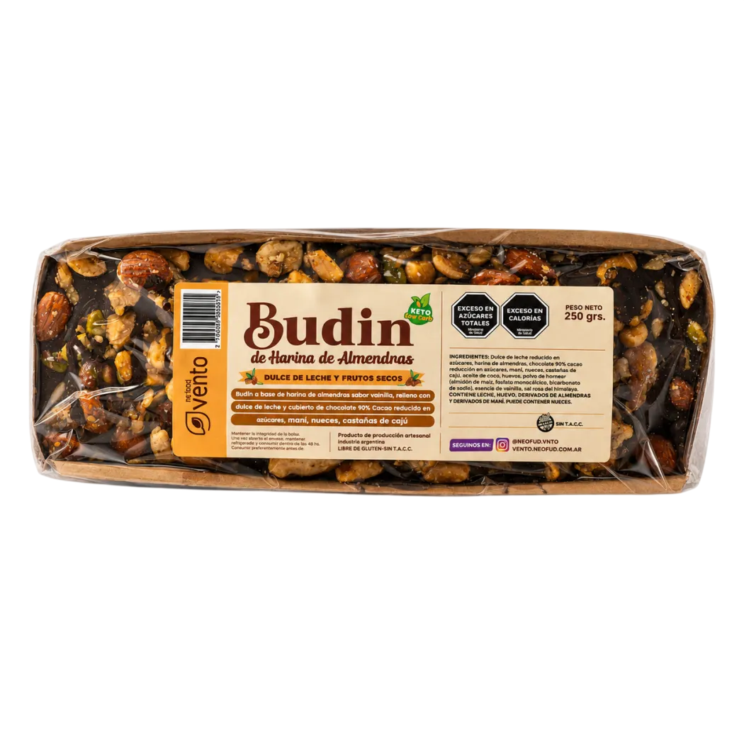 BUDIN D. DE LECHE Y F. SECOS KETO x 250g VENTO FIT