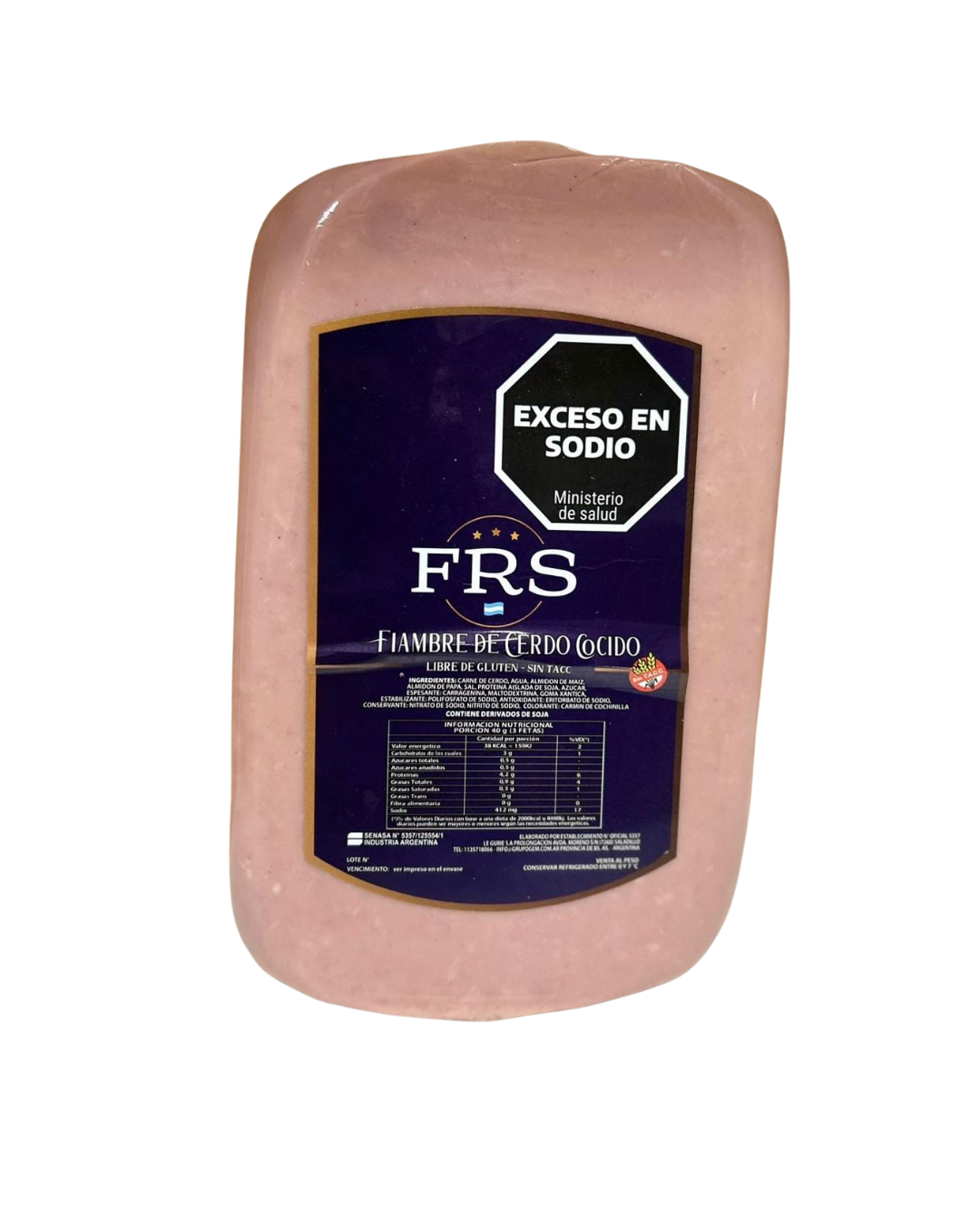Fiambre cocido de Cerdo FRS Sin TACC