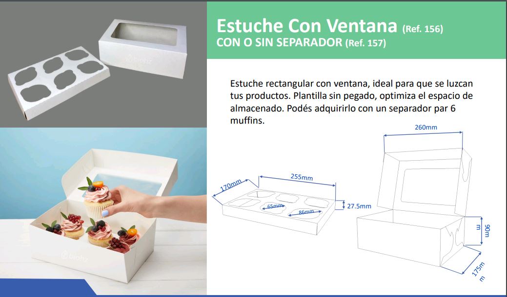 DPACK  ESTUCHE PASTELERIA CON VENTANA BLANCO + separador 6 0156 -100-