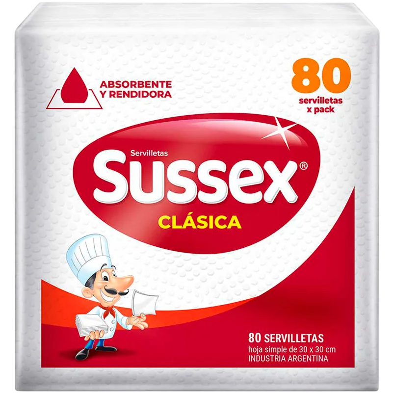 Servilletas 80u clasica Sussex