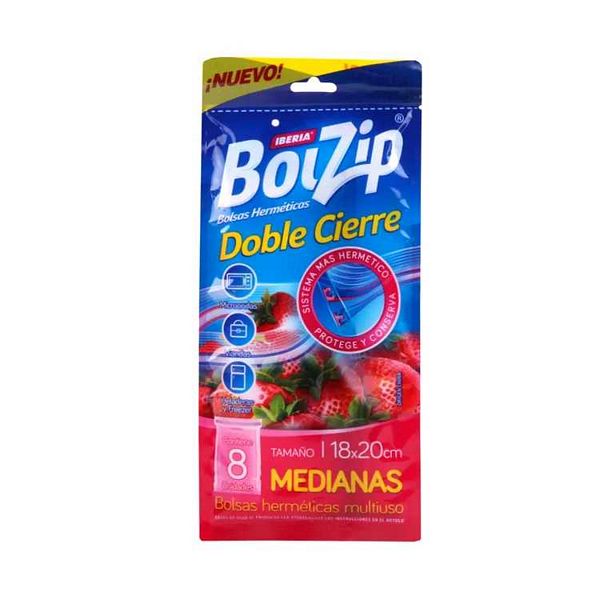 bolsa hermetica bolzip 18x20 mediana 8u