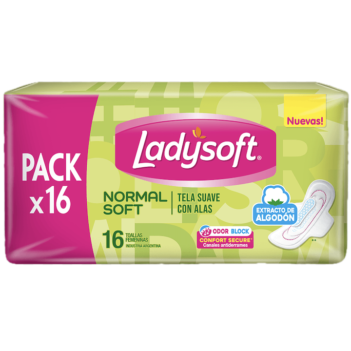 Toallitas femeninas 16u normal soft c/ alas Ladysoft (27)
