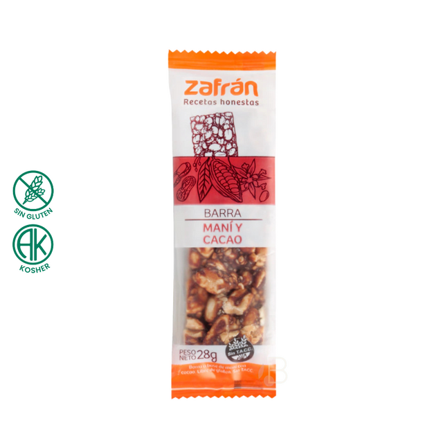 BARRITA DE MANI Y CACAO X28 GR ZAFRAN