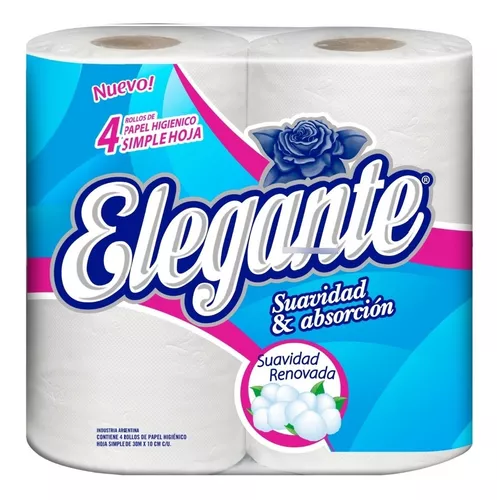 PAPEL HIGIENICO ELEGANTE 4U 30MTRS VIOLETA  H/S 900