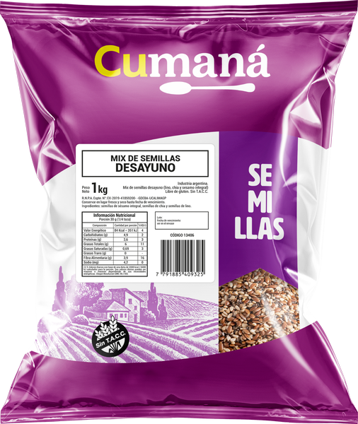 MIX DE SEMILLAS P/DESAYUNO x 1kg CUMANA