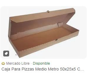 caja micro 1/2 medio metro PIZZA