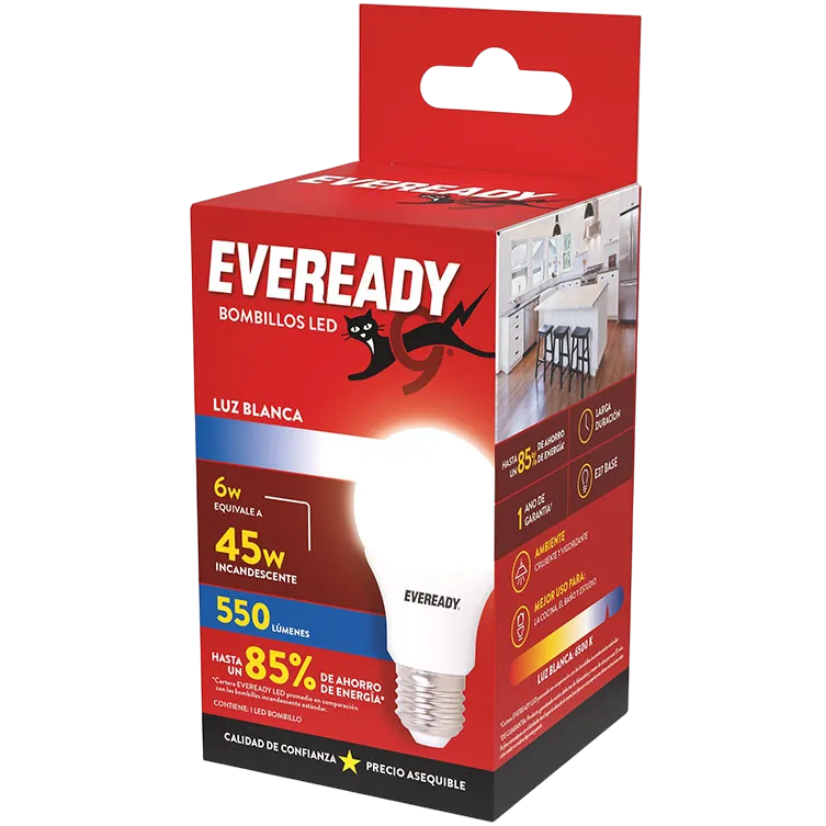 Foco led 6W luz blanca Eveready (40)