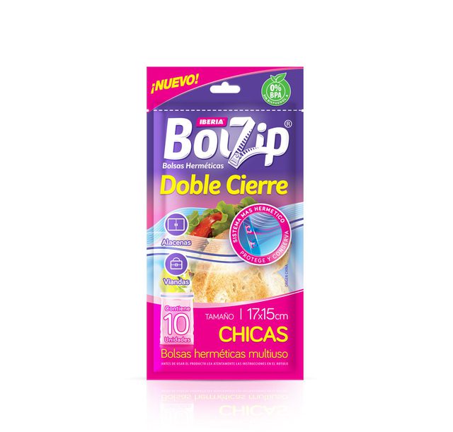 bolsa hermeticas bolzip 17x15 chica 10u