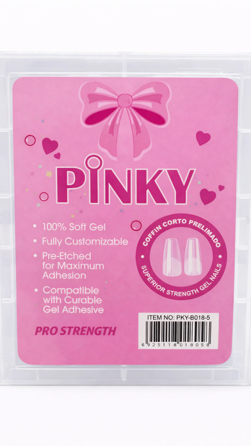 TIPS SOFT GEL PINKY COFFIN CORTO PRELIMADO