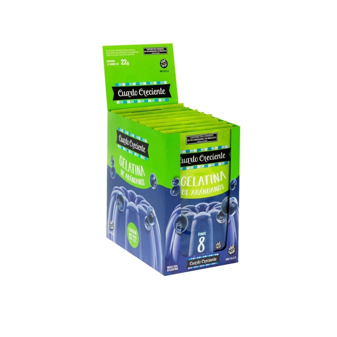 GELATINA DE ARANDANOS X 22 GR CUARTO CRECIENTE