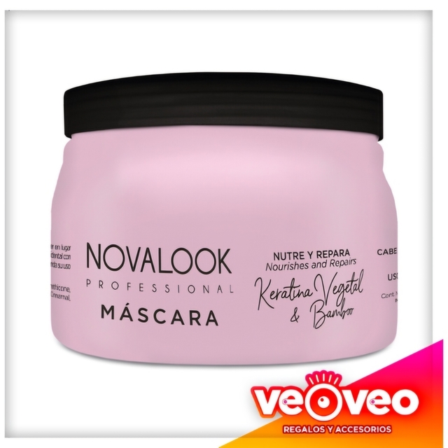 mascara keratina y bamboo cabellos dañados novalook 500 ml