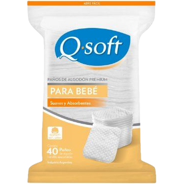 Paños algodon baby 40u Qsoft