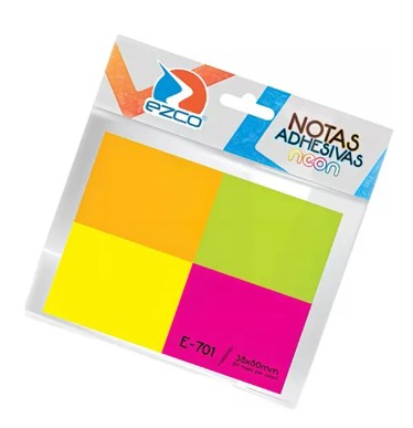 NOTAS ADHESIVAS NEON 38 X 50 EZCO