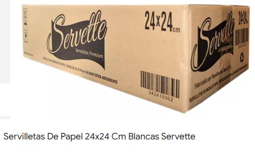 SERVILLETA 24X24 BLANCA SERVETTE NEGRA 1000U