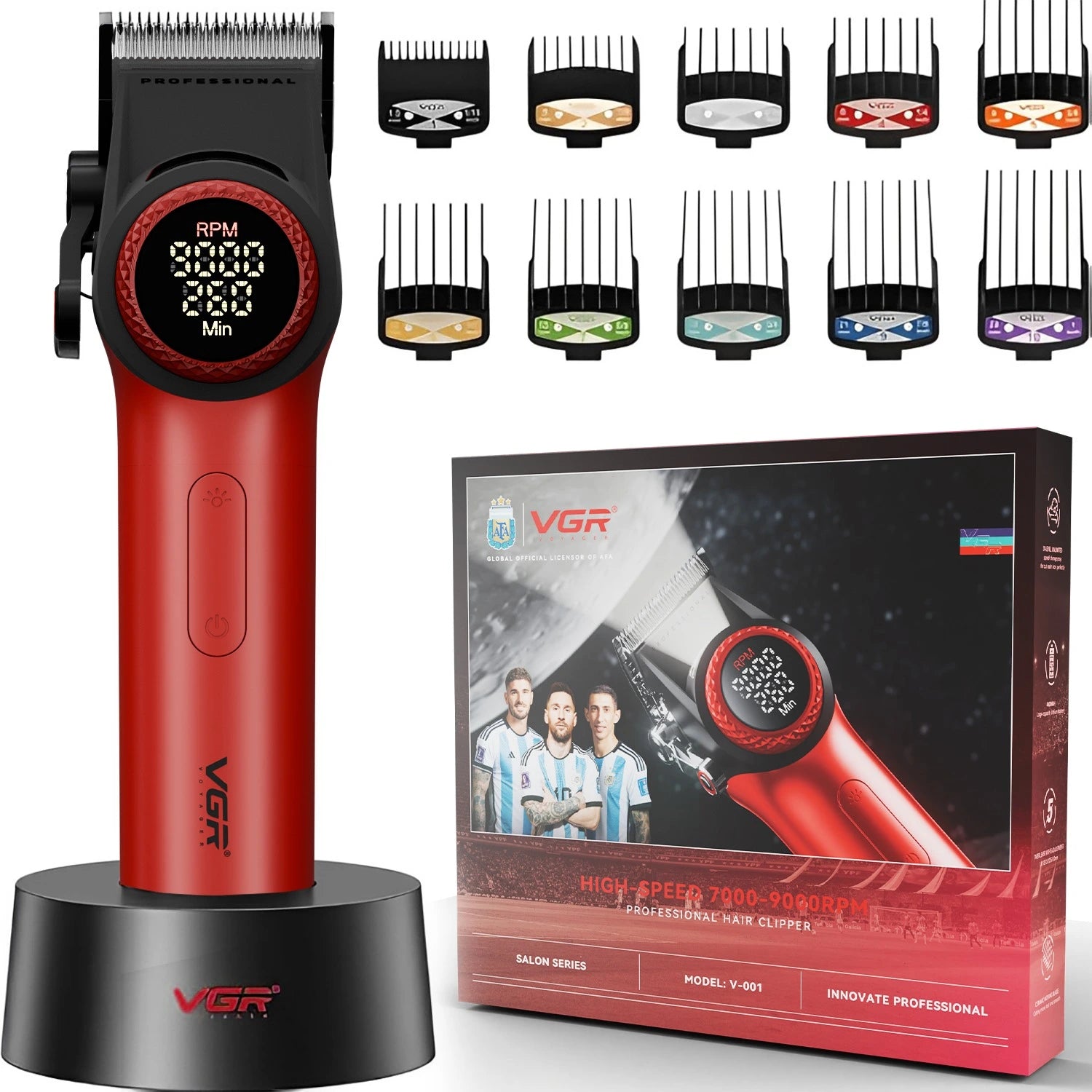 Máquina Barbería Profesional Corta Pelo Vgr V-001 turbo luz