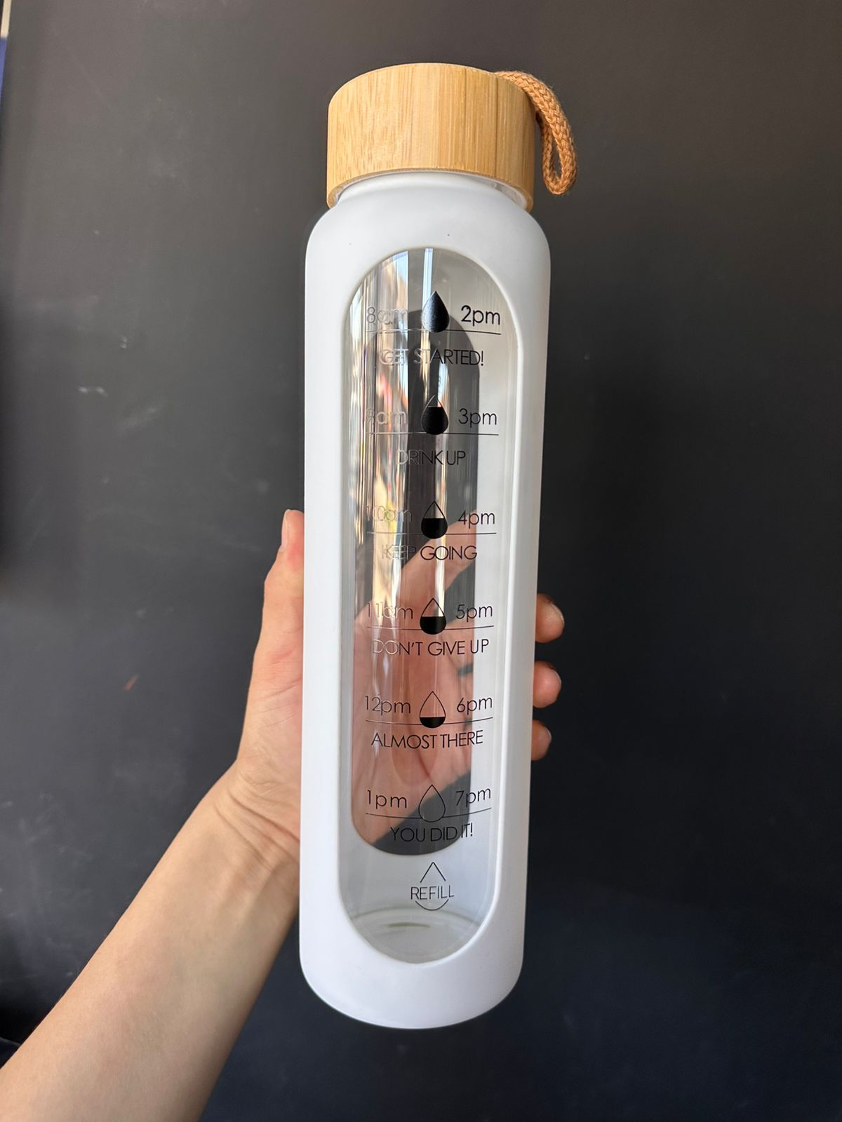 Botella de Vidrio con tapa de Bamboo