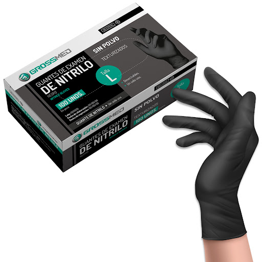 guantes negros de Nitrilo Eurostil x20u Talle L