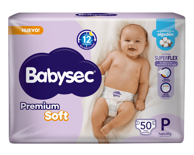 Pañal baby P 50u premium soft Babysec (3)