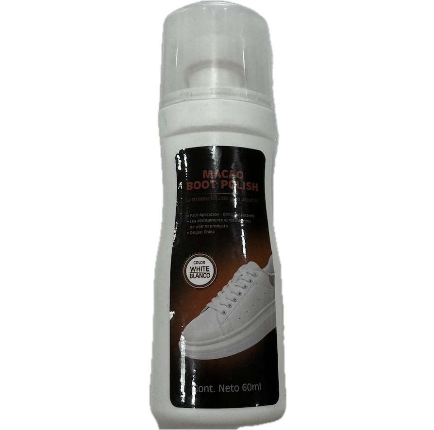 Pomada p/ zapato liquida 60ml blanco Macao (12)