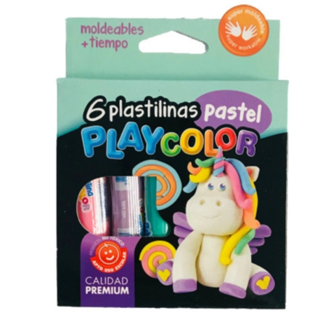 PLASTILINA COLORES PASTEL X 6 UND PLAYCOLOR