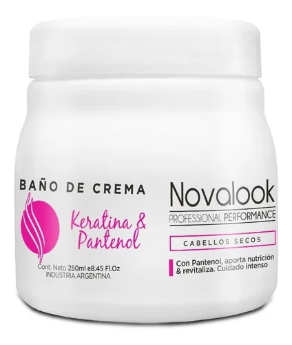 baño de crema keratina y pantenol 250ml novalook