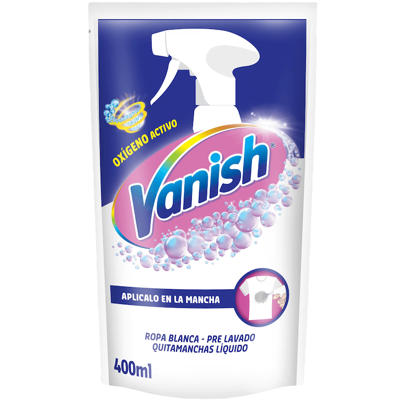Quitamanchas ropa blanca 400ml DP pre lavado Vanish (12)